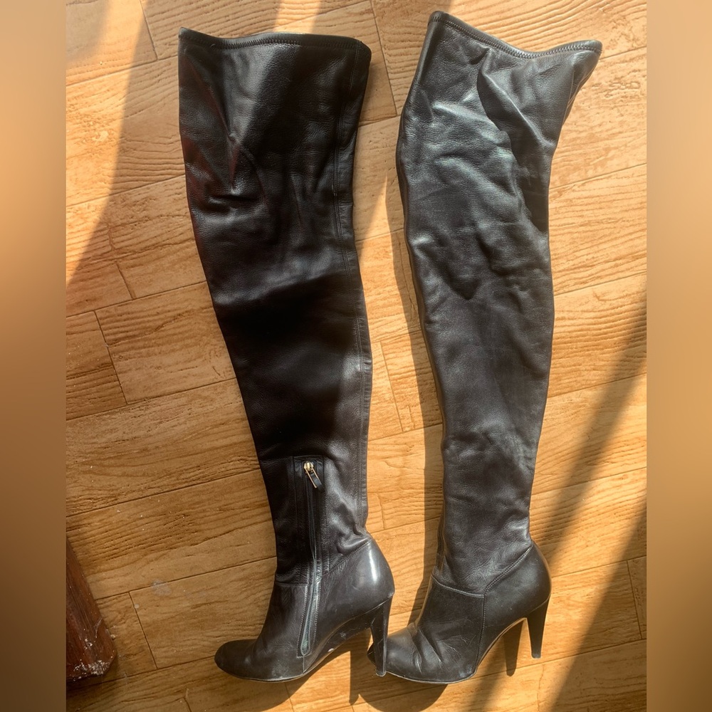 YSL Black Over-the-Knee Boots